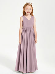 Robes de Demoiselle d'Honneur Junior Élégantes Sans Manches Dusk