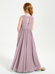 Robes de Demoiselle d'Honneur Junior Élégantes Sans Manches Dusk