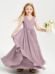 Robes de Demoiselle d'Honneur Junior Élégantes Sans Manches Dusk