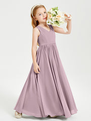 Robes de Demoiselle d'Honneur Junior Élégantes Sans Manches Dusk