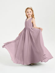 Robes de Demoiselle d'Honneur Junior Élégantes Sans Manches Dusk