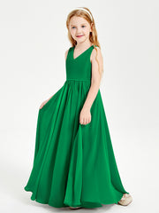 Robes de Demoiselle d'Honneur Junior Élégantes Sans Manches Emeraude