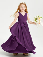 Robes de Demoiselle d'Honneur Junior Élégantes Sans Manches Raisin