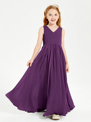 Robes de Demoiselle d'Honneur Junior Élégantes Sans Manches Raisin
