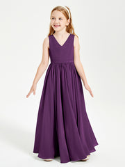Robes de Demoiselle d'Honneur Junior Élégantes Sans Manches Raisin