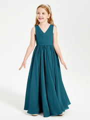 Robes de Demoiselle d'Honneur Junior Élégantes Sans Manches Bleu Encre