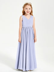Robes de Demoiselle d'Honneur Junior Élégantes Sans Manches Lavande