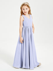Robes de Demoiselle d'Honneur Junior Élégantes Sans Manches Lavande