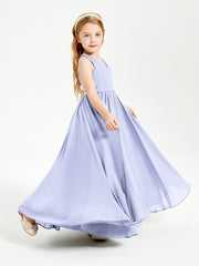 Robes de Demoiselle d'Honneur Junior Élégantes Sans Manches Lavande