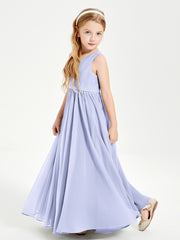 Robes de Demoiselle d'Honneur Junior Élégantes Sans Manches Lavande
