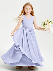 Robes de Demoiselle d'Honneur Junior Élégantes Sans Manches Lavande