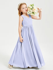 Robes de Demoiselle d'Honneur Junior Élégantes Sans Manches Lavande