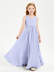Robes de Demoiselle d'Honneur Junior Élégantes Sans Manches Lavande