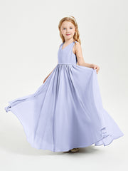 Robes de Demoiselle d'Honneur Junior Élégantes Sans Manches Lavande