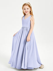 Robes de Demoiselle d'Honneur Junior Élégantes Sans Manches Lavande