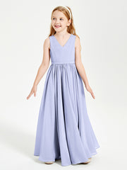 Robes de Demoiselle d'Honneur Junior Élégantes Sans Manches Lavande