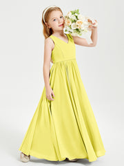 Robes de Demoiselle d'Honneur Junior Élégantes Sans Manches Citron
