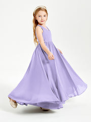 Robes de Demoiselle d'Honneur Junior Élégantes Sans Manches Lilas