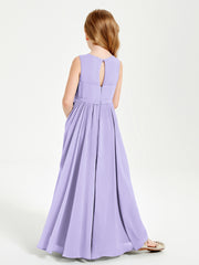Robes de Demoiselle d'Honneur Junior Élégantes Sans Manches Lilas