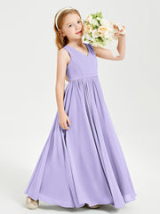 Robes de Demoiselle d'Honneur Junior Élégantes Sans Manches Lilas