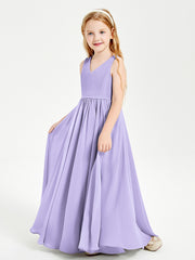 Robes de Demoiselle d'Honneur Junior Élégantes Sans Manches Lilas