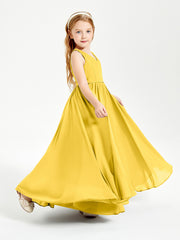 Robes de Demoiselle d'Honneur Junior Élégantes Sans Manches Souci