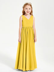 Robes de Demoiselle d'Honneur Junior Élégantes Sans Manches Souci