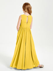 Robes de Demoiselle d'Honneur Junior Élégantes Sans Manches Souci