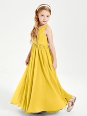Robes de Demoiselle d'Honneur Junior Élégantes Sans Manches Souci