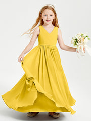 Robes de Demoiselle d'Honneur Junior Élégantes Sans Manches Souci