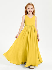 Robes de Demoiselle d'Honneur Junior Élégantes Sans Manches Souci