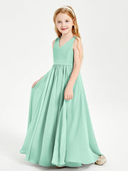 Robes de Demoiselle d'Honneur Junior Élégantes Sans Manches Vert Menthe