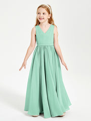 Robes de Demoiselle d'Honneur Junior Élégantes Sans Manches Vert Menthe