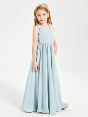 Robes de Demoiselle d'Honneur Junior Élégantes Sans Manches Brume