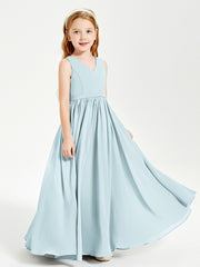 Robes de Demoiselle d'Honneur Junior Élégantes Sans Manches Brume
