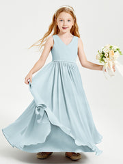 Robes de Demoiselle d'Honneur Junior Élégantes Sans Manches Brume