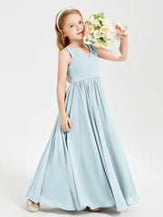 Robes de Demoiselle d'Honneur Junior Élégantes Sans Manches Brume
