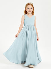Robes de Demoiselle d'Honneur Junior Élégantes Sans Manches Brume