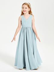 Robes de Demoiselle d'Honneur Junior Élégantes Sans Manches Brume