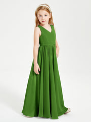 Robes de Demoiselle d'Honneur Junior Élégantes Sans Manches Mousse