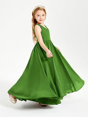 Robes de Demoiselle d'Honneur Junior Élégantes Sans Manches Mousse