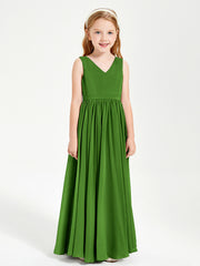 Robes de Demoiselle d'Honneur Junior Élégantes Sans Manches Mousse
