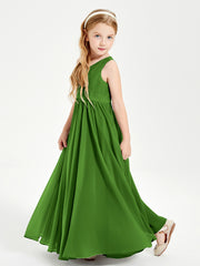 Robes de Demoiselle d'Honneur Junior Élégantes Sans Manches Mousse