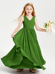 Robes de Demoiselle d'Honneur Junior Élégantes Sans Manches Mousse