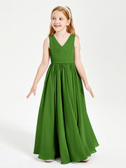 Robes de Demoiselle d'Honneur Junior Élégantes Sans Manches Mousse