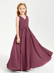 Robes de Demoiselle d'Honneur Junior Élégantes Sans Manches Mûre