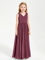 Robes de Demoiselle d'Honneur Junior Élégantes Sans Manches Mûre