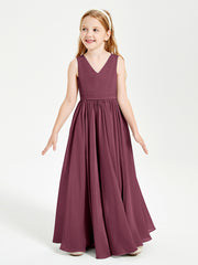 Robes de Demoiselle d'Honneur Junior Élégantes Sans Manches Mûre