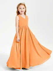 Robes de Demoiselle d'Honneur Junior Élégantes Sans Manches Orange