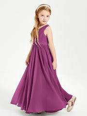 Robes de Demoiselle d'Honneur Junior Élégantes Sans Manches Orchidee